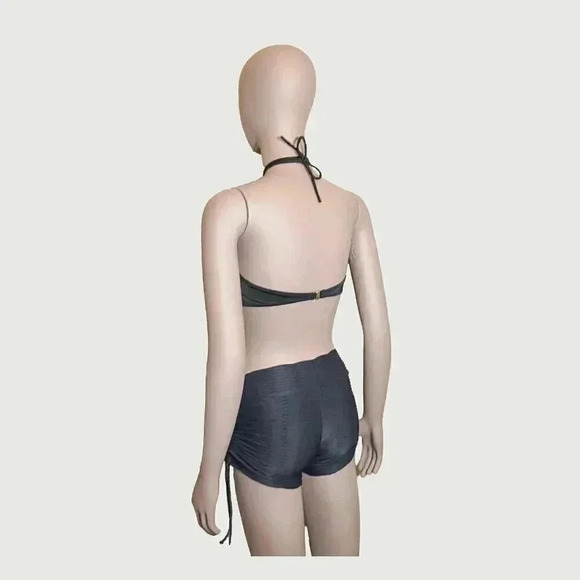 Black Athletic Scrunchy Pleated Shorts Size Small Athleisure‎ Shorts - Picture 4 of 5